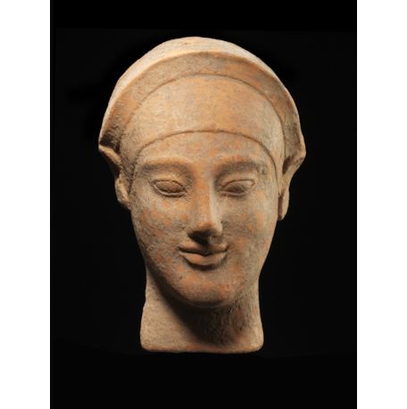 Large terracotta protome of a woman 